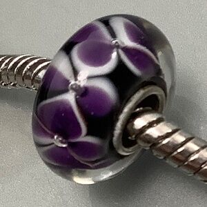 New Murano Glass Flower Charm/Bead for Snake Chain Bracelet or Necklace